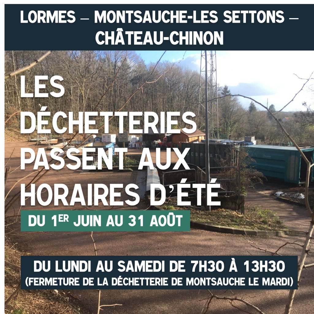 DECHETTERIE HORAIRE ETE