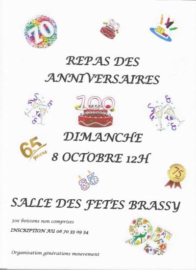 Affiche repas des anniversaires